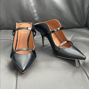 Malone Souliers Black Leather Heels
